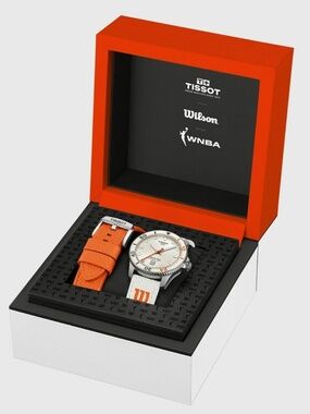 BRAND NEW Tissot Seastar Wilson Wnba White + Orange Watch